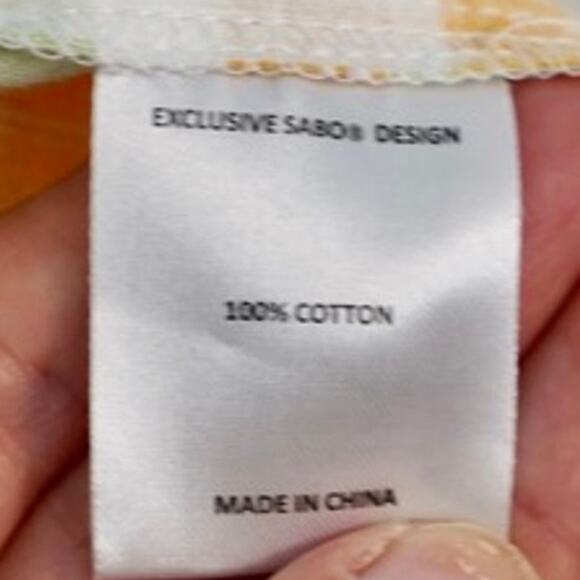 Sabo Short Sleeve Button Up Checkboard Seona Top Yellow Womens Size 4 - Picture 6 of 6